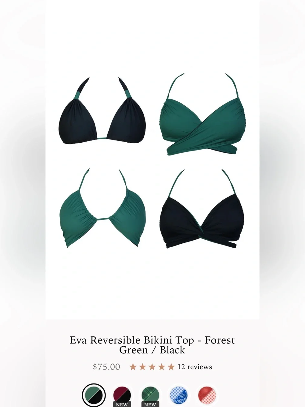 Aulieude Reversible Bikini Top + High Waist Bottoms